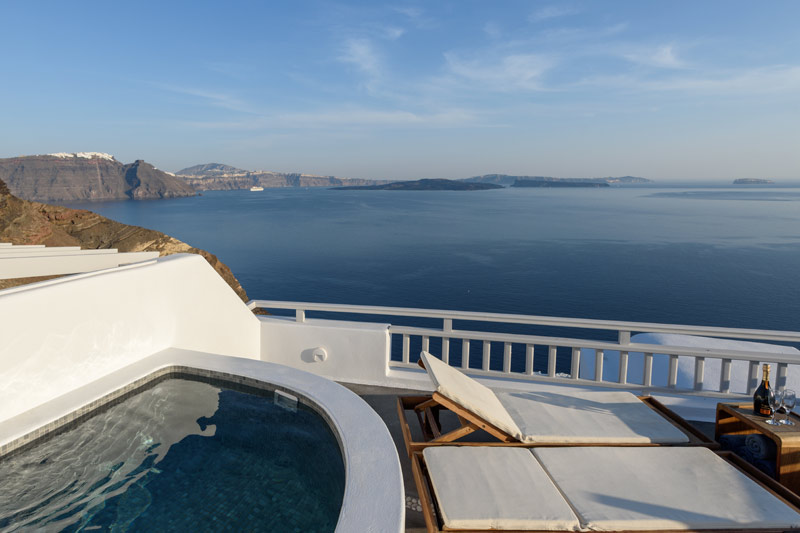 Santorini Villa Holidays - One-Bedroom Villa with Hot Tub & Caldera View