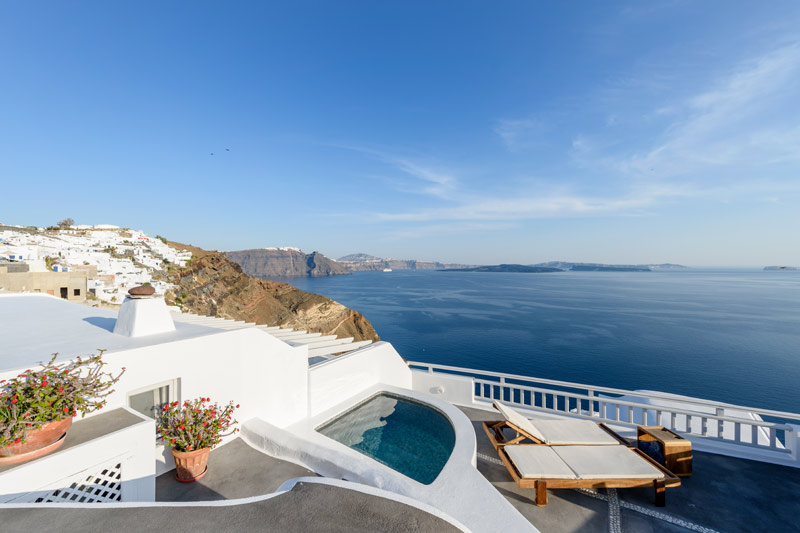 Santorini Villa Holidays - One-Bedroom Villa with Hot Tub &  Θέα Καλντέρα 