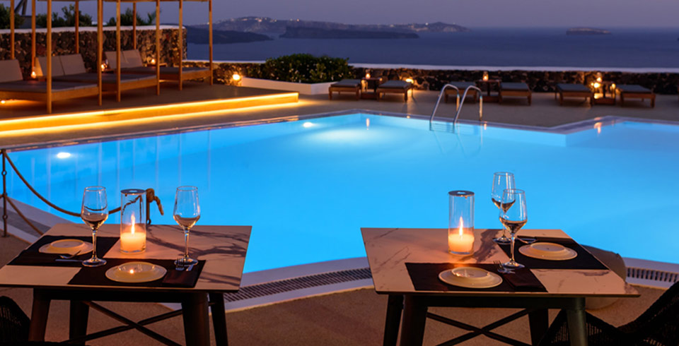 Oia Santorini Hotel Facilities - Swimming Pool with Caldera View  